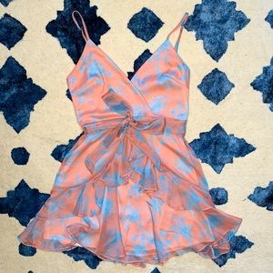 Pink and Blue Floral Mini Dress